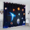 Buddlocon 3D Digital Printing Planet Gordijn Voor Kinderkamer Cartoon Gordijn Moderne Stijl Venster Drape voor Slaapkamer 210712