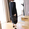 Casual Dresses Bat Sleeve Long Knitted Dress 2021 Spring And Autumn Women's Plus Size Long-sleeve Loose Sweater Knitwear K909