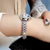 Fashion Women Full Crystals Jewelry es Luxury Rhinestone Bracelet Waterproof Quartz Roman Wrist Watch Lotus