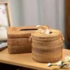 Okrągłe Rattan Tissue Box Vine Roll Holder Pokrycie papieru toaletowego Dozownik do domu 211110