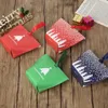 Stobag 12 adet Merry Christmas Kar Tanesi Kırmızı / Mavi / Yeşil Kağıt Kutusu Şeker Çerezler Snack Paket Malzemeleri Çocuk Parti Favor 210602