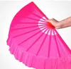 41cm Solid Black Red Folding Hand Fans Craft Dance Performce Wedding Party Souvenir Decoration Supplies