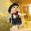 Komik Pet Kostüm Kovboy Cosplay Suit Kediler Cadılar Bayramı Noel Giysileri Köpekler Parti Giyinme Köpek Giyim Kedi Giyim