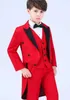 Formal garçon Tuxedo costume Set Enfants Mariage hôte Piano Performance Party Costume Enfants Tuxedo Shirts Pantalon Bowtie 4pcs Outfit x0909