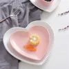 Frosted Ceramic Tableware Breakfast Plate Love Heart Dish Shaped Bowl Couple Creative Dessert plates hollowware 210928