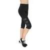 Hög midja elastiska kvinnor mesh legging byxor svart sexig fitness sport byxor med ficka beskärda byxor legging 210518