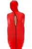 Saco de dormir rojo de Lycra Spandex para disfraces de momia con mangas de brazo internas, traje Unisex, bolsas para el cuerpo, sacos de dormir, disfraz de Catsuit, Outf2554 completo