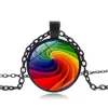 Colliers ras du cou LGBT populaires Vintage Gay pride Collier chaîne arc-en-ciel Round Time Gemstone Pendentif tour de cou bijoux