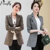 Peonfly Vintage Office Lady Selected Woll Shipp Women Blazer Однонародный Кнопка Осенняя Куртка Повседневные Карманы Женские Костюмы Пальто 210930