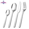 24/32pcs silverware bestick set porslin dinnerware set 18/0 rostfritt stål kniv gaffel sked kök västra diskmaskin säkra 211112