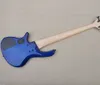 5 Strings Navy Blue Electric Bass Guitar with Burl Maple Veneer,Maple Fretboard,24 Frets