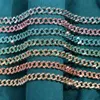 Punk 9MM Iced Out Bling Cuban Link Chain Mixed Color Miami Curb Choker Crystal Rhinestone Necklace For Women Jewelry Party