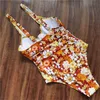 Underwired Floral Swimsuit Bathers May Female Beach Monokini Summer Sunflower Swimming Suit for Women Bodysuit 210712