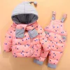 2019 Baby Jongens Winter Snowsuit Kids Down Jacket Overalls Sneeuwpak 1-4 jaar Kinderen Meisjes Jas Kleding Set Infant Suit H0910