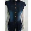 Dames jumpsuits rompers aecker een stuk sexy bodysuit bodycon jeans voor vrouwen lange denim jumpsuit dames