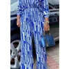 Two Piece Set Women Floral Print Slash Neck Tops Wide Leg High Waist Pants Summer Fashion Casual Suits for Ladies XL Blouse 210527