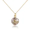 Collana girocollo con pendente Druzy imitato in resina rotonda per regalo di gioielli con catena regolabile in oro moda donna