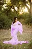 Sexy Dentelle Maternité Shoot Robe Flare Manches Fantaisie Robes De Grossesse Pour La Photographie Longue Femmes Enceintes Maxi Robe Photo Props X0902