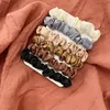 6 pz/lotto Donne Scrunchies Raso di Seta Legami Dei Capelli Corda Ragazze Elastico Elastico Hairband Ponytail Titolari Accessori DHL libero