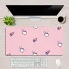 Rose Anime Gaming grand clavier d'ordinateur en caoutchouc tapis de souris tapis de bureau bord cousu rose