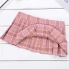 Women Ladies Summer Skirt Scottish Style Mid Waist Elastic Mini Single Layer Plaid Pleated Cute Sexy Party Cosplay Costume 210621