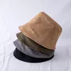 Nieuwe Trend Niche Suede Fisherman Hoed Cover Gezicht Herfst Winter Bucket Hoed Effen Kleur Veelzijdige Unisex met Winddichte functie XG0200