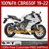 Honda CBR-650F CBR 650 CC CBR650 F 화이트 블루 19 20 21 22 차체 110NO.61650CC CBR 650F 2019 2020 2021 2022 CBR-650 BODY의 OEM 페어링 주입