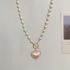 Hänghalsband 2021 högkvalitativ ljus lyxig pärla kärlek halsband för kvinna enkla mode damer bröllop bankett smycken gåva