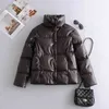 Vinterjacka Kvinnor Vit Svart Vadderad Parka Down Tjock Coats Ladies Coat Oversize Warm Overcoat 210521