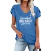 Женские футболки женская футболка Fusy Life Print Print Рубашка для кормления для женских женщин повседневное V-шея с коротким рукавом Tops Tees