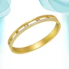 Bangle Roman Numbers Fashion Charm Hollow Out Luxury Gold Color Natural Stones Natural