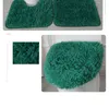 Solid Color Bathroom Mat Set Fluffy Hairs Bath Carpets Modern Toilet Lid Cover Rugs Kit 3pcs/set Rectangle 50*80 50*40 45*50cm 211130