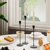 Candle Holders Selling Set Of 3 Gold Metal Black Candlestick Table Dinner Decorative For Home Decor, Wedding, Dinning, Party