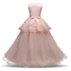 Girl039s Dresses Summer Flower Princess Girl Tulle Dress Teenagers For Short Sleeve Clothes Children Prom Gown White3314336