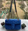 Designer-Marmont Velvet Torby Torebki Damskie Torba Na Ramię Projektant Torebka Portfele Chain Moda Crossbody Torba 1732R JN