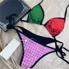 Elegant Groen Rood Badpak Klassieke Letter Mode Badmode Zomer Sexy Bikini Set Reizen Strand Badpak Tweedelige Badpakken8531234