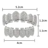 Hip Hop Iced Out CZ Gold Teeth Grillz Caps Top Bottom Diamond Teeth Grillzs Set Men Women Grills9382625