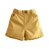 Summer Casual 2 3 4 5 6 7 8 9 10 Years High Waist Cute Solid Candy Color Cotton Denim Shorts For Kids Baby Girl 210529