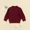 Jersey 9 colores para niños pequeños, suéteres sólidos para niñas de 0 a 6 años, ropa de otoño e invierno, manga larga