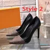 Designer chaussures bateau à talons hauts printemps automne talons aiguilles pointus en cuir femmes chaussures soirées de luxe Sexy lettre dame chaussures habillées 35-42