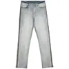 Jeans da uomo Testa dritta Cerniere laterali alte Flash Design del marchio da cowboy Feeling Ground White Male283l