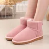 Klasik Wgg Marka Kadın Botlar Popüler Avustralya Orijinal Deri Ayakkabı Kadınlar Mini Kısa Uzun Kar Botu Black Pink US4-US13