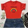 Fashionshow-jf Sounds Gayyy Im in Rainbow Letter Printed t Shirt Man Women Short Sleeve Lesbian Gay Lgbt Proud Tee Tops 210623