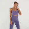 Kvinnor sömlösa yoga uppsättning sport kostym för träning outfit fitness set höga midja kläder kvinna Activewear 210802