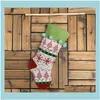 Fournitures de fête festives, bas de noël tricotés en Jacquard, décoration d'arbre de noël, chaussettes cadeaux suspendues pour père noël