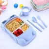 Toddler Spädbarn Baby Reusable Dinnerware Sätter Cartoon Car Shape Plate Separerade Barnmatskivor med Spoon Cup