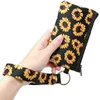 Print Sunflower Leopard Coin Purses Cow Flower MultiFunction Neoprene Passport Cover ID Card Holder Wristlets Clutch Wallet With Keychain 10 colors item