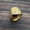 Religijne Gold Color Dziewicy Maryjne Pierścienie Dla Kobiet Mężczyzn Ze Stali Nierdzewnej Lodówka Out CZ Ring Hip Hop Christian Jewelry Drop