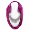 Scarves Arrival Women Fashion Garment Accessory Punk Style Rivet Pendant Necklace Scarf Jewelry Charms Solid Color226o