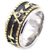 Ассоциация братства Мейсон Кольцо Freemasonry Символ Масоны Включить масонская нержавеющая сталь Мужские твердые поворотные кольца